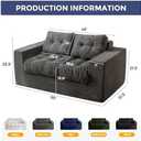 MAXYOYO Bean Bag Chair for Adults, Upholstered Floor Sofa with Armrests, Loveseat Boneless Couch with Tufted Cushion & Backrest, Sofa in A Box, Large Bean Bag Couch for Bedroom Living Room, Dark Grey