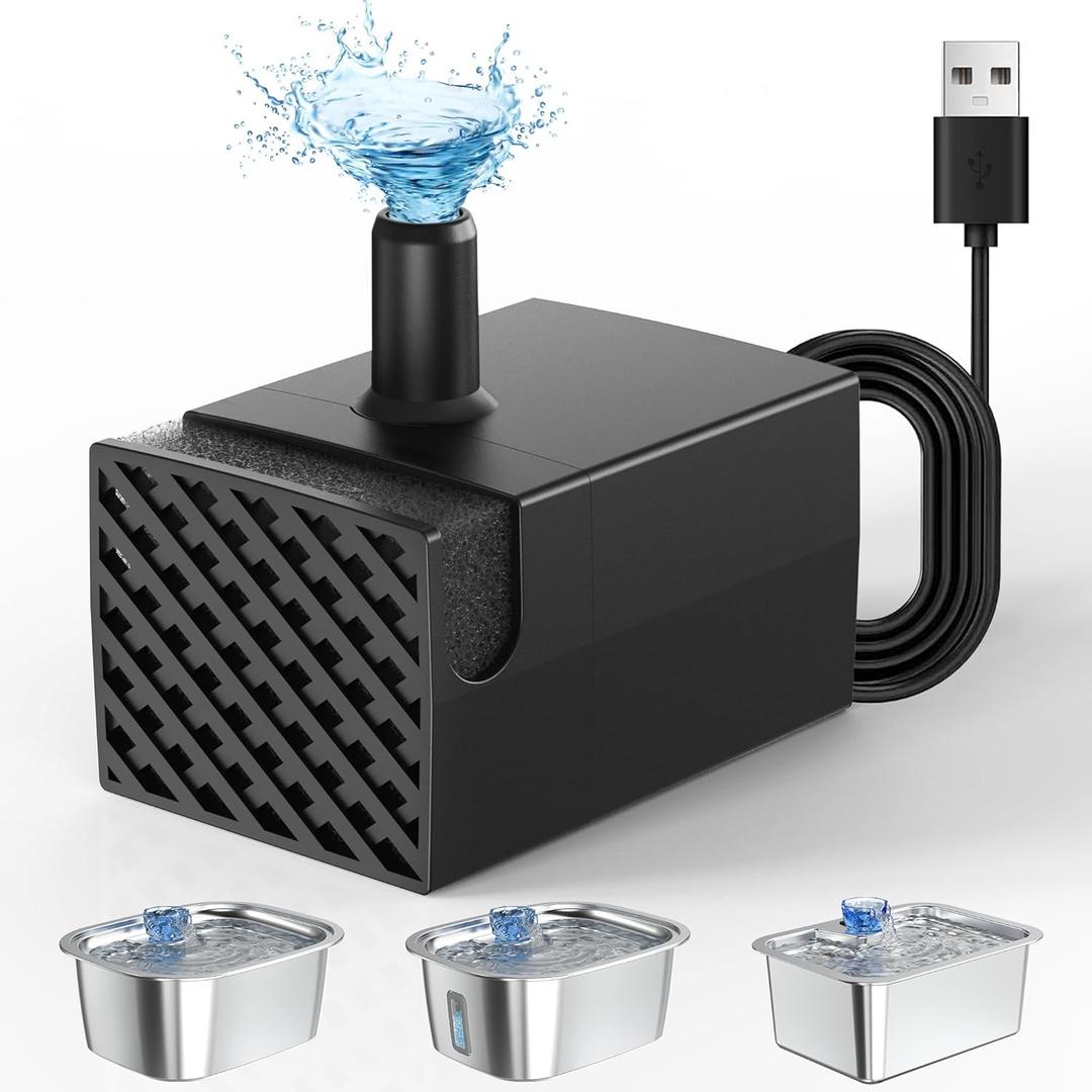 Dog Water Fountain Pump Replacement for Stainless Steel Pet Water Fountain for Large Dogs, Replacement Pump for D2223, D2341, D2322,D2419 Models, Quiet and Safe