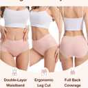 Sunm Boutique Combed Cotton Underwear for Women, Full Coverage High Waisted Women's Briefs, Soft Breathable Ladies Panties (L)