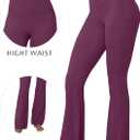 Sunzel Mini Flare Leggings for Women, High Waist Yoga Pants with Tummy Control, Casual Gym Workout Bootcut Leggings (Medium, Cherry Red)