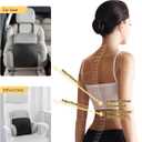 BEBAS Adjustable Air Lumbar Support Pillow for Office Chair, Car & Gaming Chair Memory Foam Back Support for Pain Relief & Posture Correction with Washable Cover, Grey