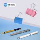 6 x Ufmarine Large Binder Clips 1.6 inch Length, Colorful, for Office (24 Pcs)