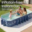 Foldable Swimming Pool, 122"x65"x19.7" Large Non-Inflatable Collapsible Pool for Kids & Adults, Thickened Hard Plastic Portable Backyard Pool, Mosaic Pattern Oversized Outdoor Kiddie Pool