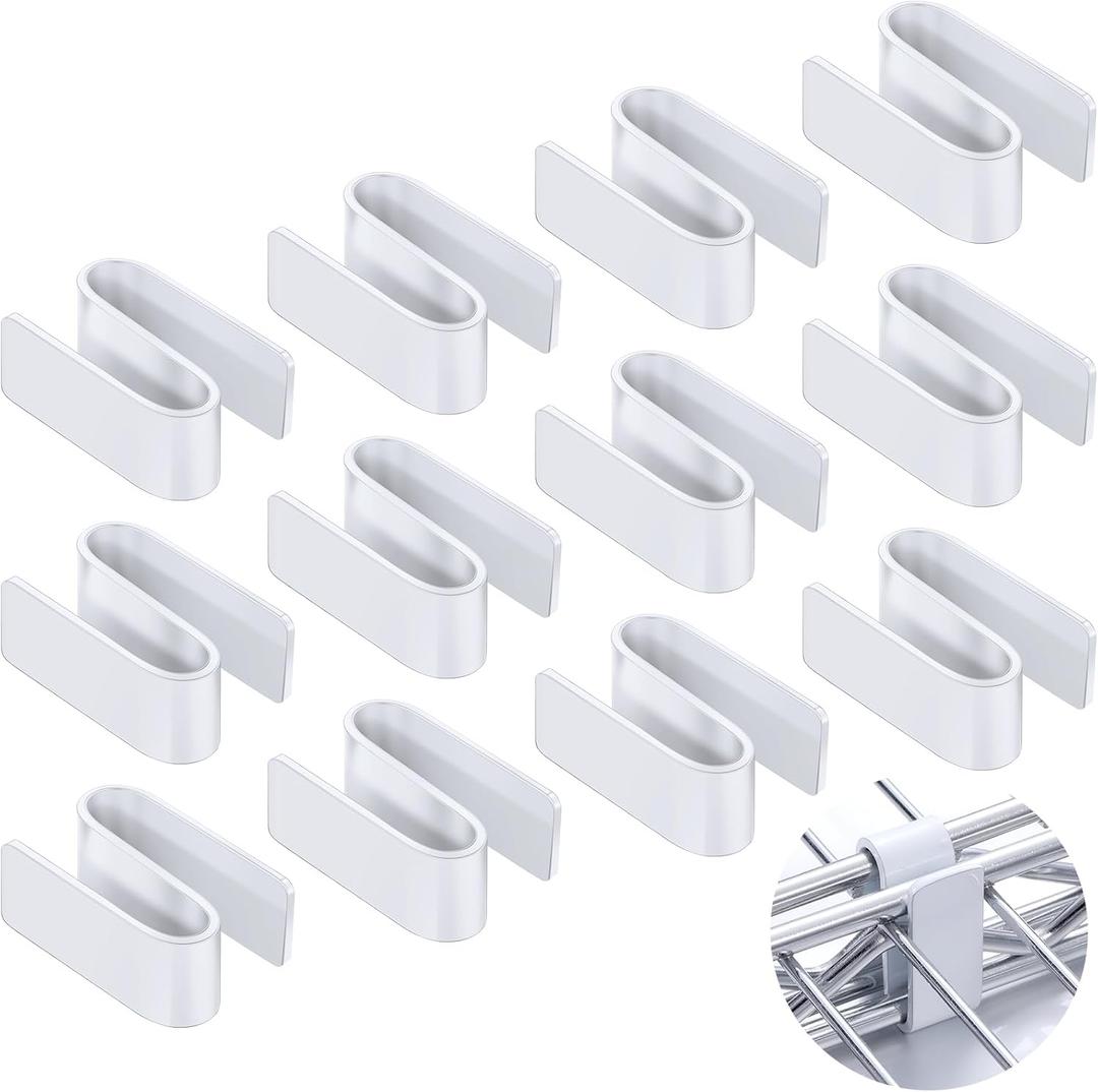 12 Pcs Connecting S Hook for Wire Shelf System, Wire Shelf S Pegboard Hooks for Racks Shelves Warehouses Shopping Malls Garden Places Shelving Accessories Tool (White)