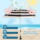 2 Pcs Beach Umbrella, Cream, 48 inches