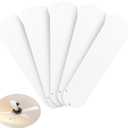 Lineshading 5 Pack 20" Replacement Fan Blades for 52" Ceiling Fan Waterproof Weatherproof Blades Replacement for Broken Substitution Replacing Indoor Summer(White)