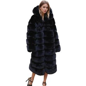 Lisa Colly Women's Winter Plus Size Parka Overcoat Long Sleeve Faux Fur Coat Jacket with Big Hooded (Black, Small)