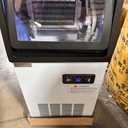 Commercial Ice Maker Machine 140LBS/24H, Dual Water Inlet Options, Freestanding Under Counter Ice Maker Smart LCD, Self-Cleaning, Quiet for Home, Bar, Restaurant, Support 5-Gallon Bottle Water