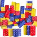 Nuanchu 60 Pcs Cardboard Building Blocks for Kids Large Jumbo Square Rectangle Thick Cardboard Pretend Bricks for Building Stacking Game(Classic Shapes)