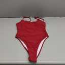 Women's Sexy One Piece Bathing Suit Swimsuit High Cut Cheeky Coverage, Medium Cut Full Coverage (Burgundy Red (High Cut), Small)