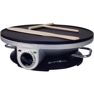 Crepe Maker - 13 Inch Crepe Maker & Electric Griddle & Non-stick Pancake Maker-Crepe Pan (Silver-A)