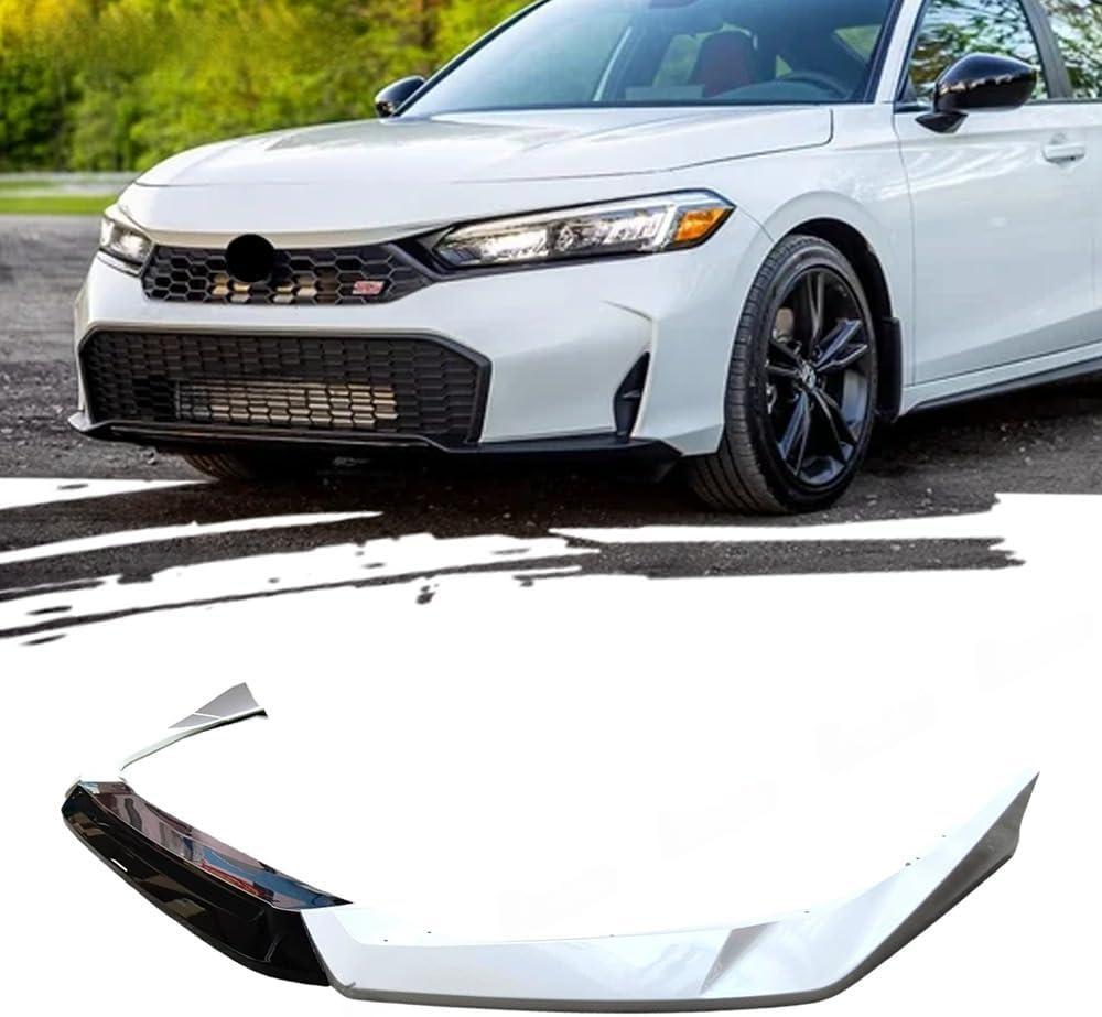 Front Bumper Lip Splitter Compatible with 11th Honda Civic 2025+, Yofer Design 2 Tone Painted Spoiler Body Kit, Pearl White Black
