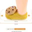 SAOROPEB 4-Pair Baby Girls Socks, Non-Slip Grips for Babies Toddler, Ankle Socks for Girls (0-12 Months, Cookie)