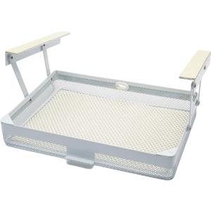 Everything Keeper - Organizer for Home, Kitchen, Bathroom, RV, Small Spaces - Storage Organizers - Compact Metal Basket - Under Cabinet Holder - Easy Install - Holds Strong - 13 x 10 x 2.5 in (White)