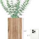 Dahey 2 Pack Wood Wall Planter Vase with Artificial Eucalyptus Farmhouse Wall Hanging Decor Pocket Planter for Indoor Fake Plants Greenery Flowers, livingroom Bedroom Kitchen Home Office Decoration