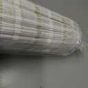 No Drill Bamboo Roman Shades Cordless, White, 46.5" W x 64" H