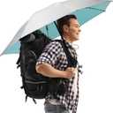 G4Free Liteflex Hiking Umbrella Mini Compact Ultralight Collapsible Reflective Silver Trekking Backpacking Umbrella (Lake Blue)