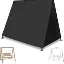 Outdoor Swing Cover,Porch Swing Covers,84"x63''x15'',A Frame Chair Waterproof Replacement Hammock Canopy Cushion UV Resistant Protective Removable Furniture Sets,for Garden Patio Swing 3 Seater,Black