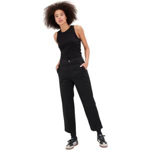 GAP Womens High Rise Girlfriend Khaki Pants, True Black, 10 US