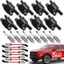 KitsPro UF413 D510C D513A Ignition Coil And Spark Plug Set (Square, Not Round). Spark Plug And Coil Set for V8 2007-2018 Chevy Silverado Suburban Tahoe, GMC Sierra Savana Yukon, Cadillac Escalade