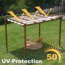 OLILAWN 10' X 12' Outdoor Retractable Pergola Shade Cover, UV Protection Sun Shade Waterproof Canopy Replacement for Outdoor Roof Patio Garden Porch Grape Trellis Pergola, Khaki