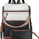 BOSTANTEN Leather Laptop Backpack for Women Designer Travel Backpack with Laptop Compartment Ladies Computer Shoulder Bags BlackBeigeBrown