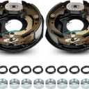 Trailer Electric Brakes, 1 Pair of 4 Hole Mounting Electric Brake Assembly 10" X 2-1/4" for 3,500 lbs Axle(Manual adjusting)-(Set 2: 1 Left+1 Right)