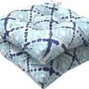 LVTXIII Outdoor Seat Cushions Seasonal Tufted Chair Cushions, Patio Chair Pads for Dining Chairs, Office Armchairs and Garden Furniture Decoration, Round Back, 19x19x4, Boho Geometry Blue