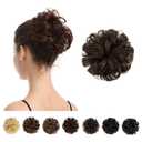 BARSDAR 100% Human Hair Extension - Real Human Hair Brown Bun Extensions for Women - Messy Bun Hairpieces, Chignons, Updo Daily