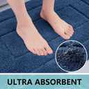 Buganda Bathroom Rugs, 24" x 20", Soft and Absorbent Microfiber Bath Rugs, Non-Slip Shaggy Shower Carpet, Machine Wash Dry Bath Mats for Bathroom Floor, Tub and Shower, Navy