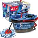 O-Cedar RinseClean Spin Mop & Bucket System | Microfiber Floor Cleaning System | Includes 3 Mop Heads (1 Standard+ 2 Deep Clean Refills) | Machine Washable & Reusable