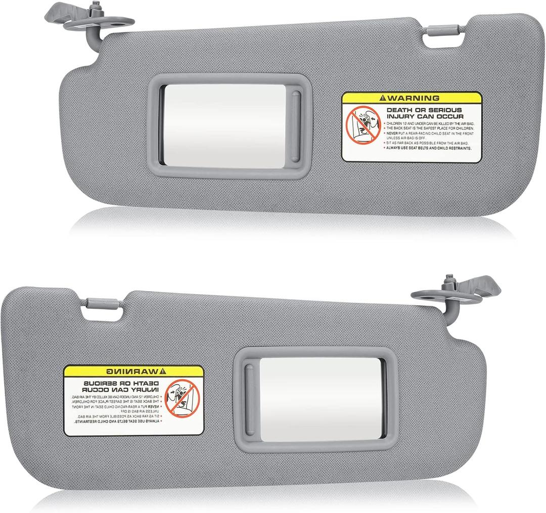 2Pcs Driver & Passenger Side Sun Visor Without Light Fit for Hyundai Elantra 2011 2012 2013 2014 2015, Replace for 852103X000TX, 852203X000TX Gray (Left & Right)