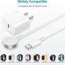 Upgraded Apple Watch Charger, Magnetic Fast Charger, USB C Charger Block Plug Adapter with 6FT iWatch Portable Wireless Fast Charging Cable Cord for iWatch Series Ultra/9/8/7/6/SE/SE2/5/4/3
