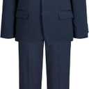 Calvin Klein Boys' 2-piece Formal Suit Set, Single Breasted Jacket & Straight Leg Dress Pants (Blue)