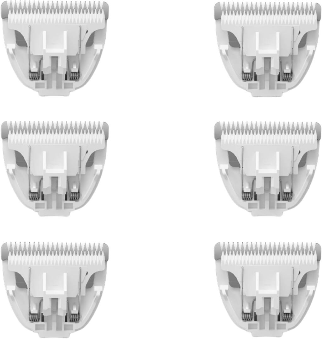 6 Pack Ceramic Blades Replacement for Dog Grooming Clippers, Detachable Pet Clipper Blades for Dogs,Cats Hair Trimming