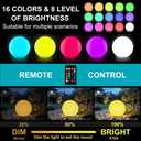 10-in Solar Orb Light, Waterproof Solar Globe Light Outdoor Dimmable RGB Color Changing Solar Garden Ball Light for Outside w/Remote, Landscape Lighting Mood Lamp w/Ground Stake for Yard Poolside Lawn
