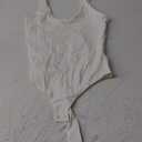 IUGA Bodysuits for Women Tummy Control V Neck Backless Bodysuit Tops Sleeveless Tank Top Body Suits for Women (Large, White)