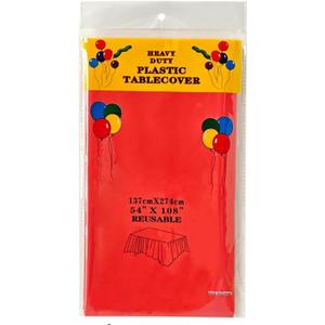 Disposable PE Waterproof and Oil Resistant Tea Table Rectangular Household Japanese Tablecloth Solid Color Dining Table Cloth (55.1" x 55.1" (Rectangular), 137cmx274cm Red)