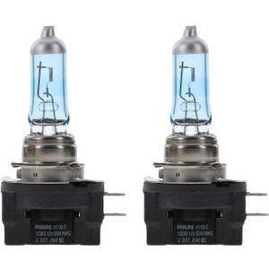 Philips H11B CrystalVision Platinum Superior Upgrade Automotive Replacement Bright White Headlight Bulb, Fits Select High Beam, Low Beam, Fog Positions (2 Pack)