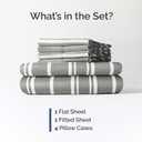 Cal King 6 Piece Sheet Set - Comfy, Breathable & Cooling - Soft Hotel Luxury Bedding for Women, Men, Kids, Teens & Children - 1 Flat & 1 Fitted Sheet & 4 Pillowcases w/ Deep Pockets - Grey Stripes 3