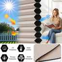 Blackout Cordless Cellular Shades for Windows,Honeycomb Blinds with Thermal Insulation,UV Protection,Child Safe,Privacy Light Control,Easy to Install,24" W x64 H,Beige.