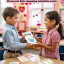 4 x HIDEGRASS Dinosaur Valentine's Day Cards for Kids Classroom, 30 Pack Valentine Cards with 36 Stickers & 30 Envelops, Valentines Gifts for Boys Girls (Red)