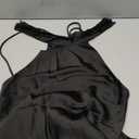 Phicia Sexy Satin Halter Neck Backless Maxi Dress for Women Elegant Tie Cowl Back Formal Wedding Guest Dress for Summer (Medium, Black)