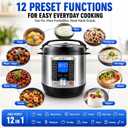 KINGBULL 14-in-1 Electric Pressure Cooker 6 Quart, Stainless Steel Multi Cooker with LCD Display, Slow Cooker, Rice Cooker, Steamer, Saut, Yogurt Maker, Warmer, DIY Mode, Black