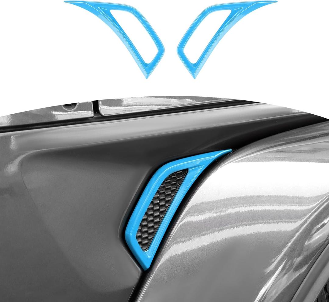 RT-TCZ for Jeep JL Side Fender Vent Decal Trim Cover for Jeep Wrangler JL JLU 2018-Present for Gladiator JT 2020-Present Baby Blue Exterior Accessories 2pcs