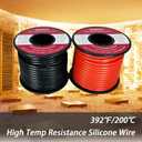 16 Gauge Silicone Wire 50 Feet Black + 50 Feet Red, Flexible 16 AWG Stranded Wire, 252 Strands Tinned Copper Conductor, High Temp Rated 200 - Car, Inverter, Battery, Automotive