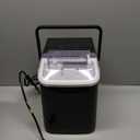 Sweetcrispy Countertop Ice Maker Machine, Portable Self-Cleaning Ice Machine with Ice Scoop, Basket and Handle, 9 Cubes in 6 Mins, 26.5lbs/24Hrs, 2 Sizes of Bullet Ice for Home Kitchen, Coal Black