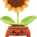 SmoothNovelty Happy 60th Birthday Gift for Women, Crochet Sunflower Gift for 60 Year Old Birthday Born in 1966, for Mom, Dad, Grandmothers, Aunts, Friends, Present Ideas