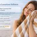 Premium Velour Cabana Beach Towel 4 Pack, 30 x 60 Soft Plush Cotton Pool Towel, Absorbent Quick Dry Towel for Beach and Pool (White Beige)