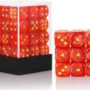 36 of Pack 12MM 6 Sided MINI Dice Set,Pearl Pattern Game Dice Set, 6 Sided Standard Dices for Yahtzee, Bunco or Teaching Math,with Portable Plastic Box(Red Pearl)